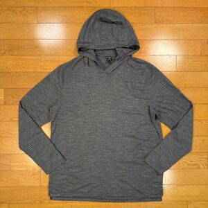 Icebreaker Merino Wool Cool-Lite Hoodie Mens XL Gray Pullover Base Layer